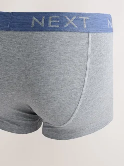 Blue/Grey Marl 10 pack Cotton Rich Blend Hipsters Boxers