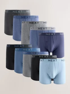 Blue/Grey Marl A-Front Boxers 10 Pack