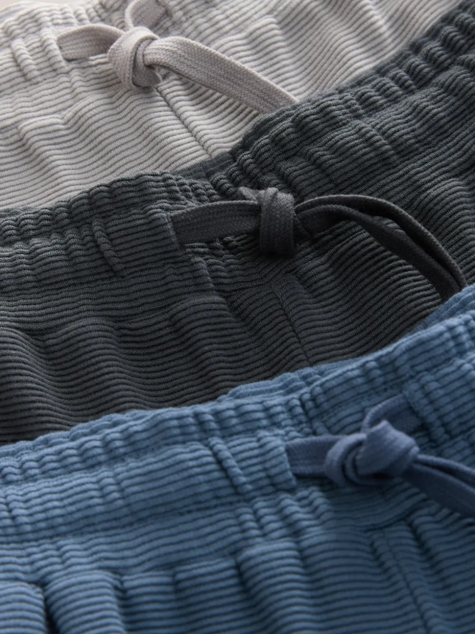 Blue/Grey Ottoman Ribbed Modal Shorts 3 Pack
