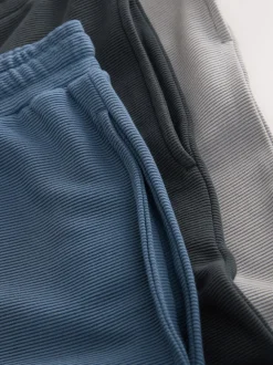 Blue/Grey Ottoman Ribbed Modal Shorts 3 Pack