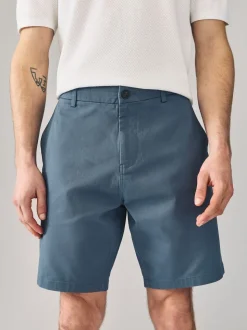 Blue/Grey Straight Fit Stretch Chino Shorts 2 Pack