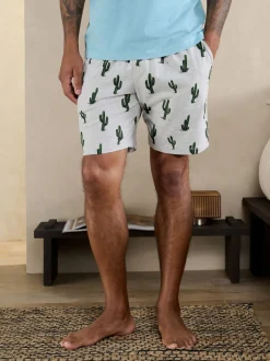 Blue/Grey Terry Urban Short Sleeve Jersey Pyjamas Set