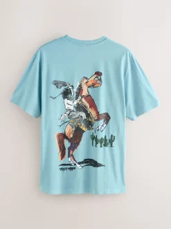 Blue/Grey Terry Urban Short Sleeve Jersey Pyjamas Set