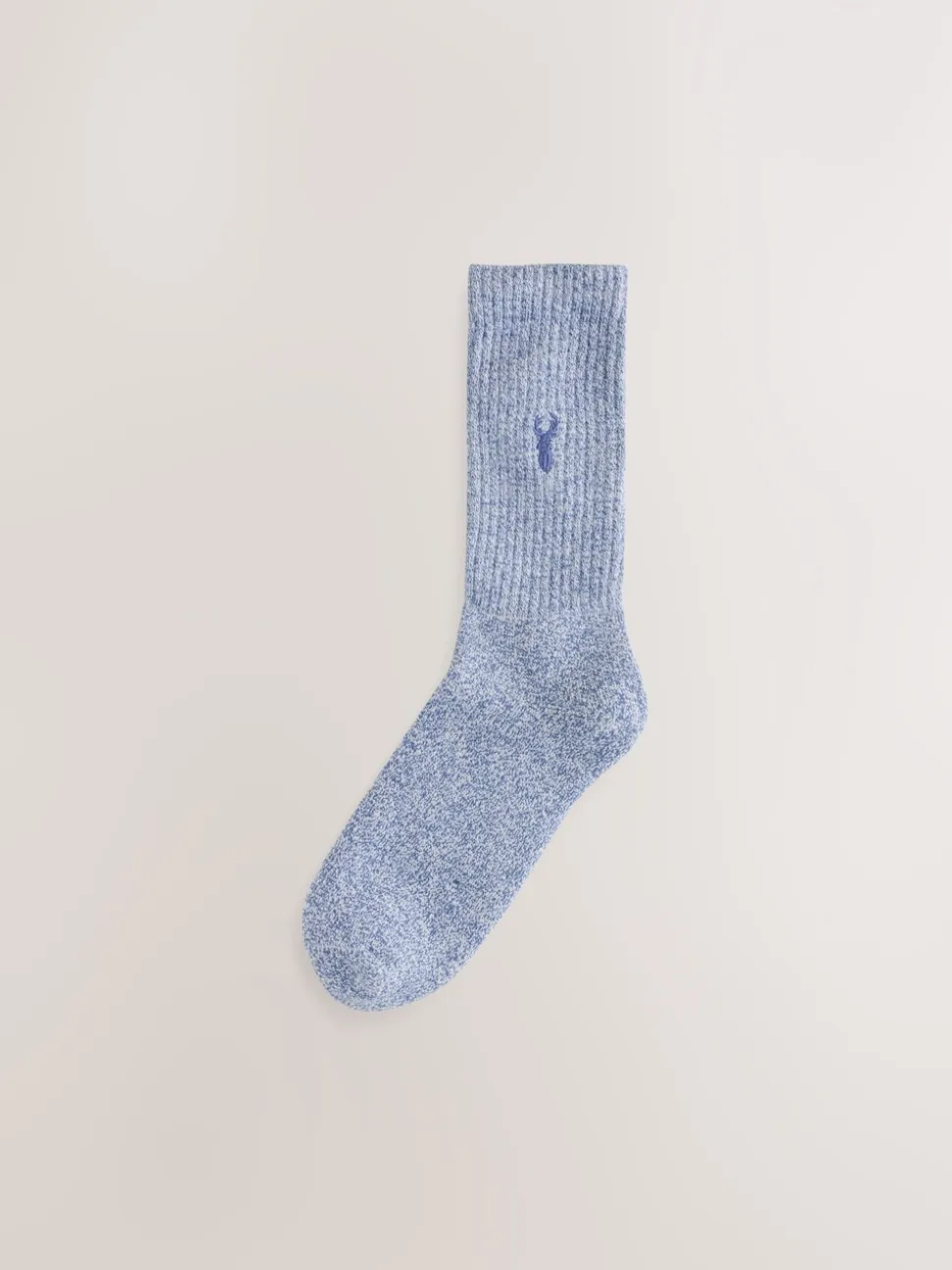 Blue/Grey Twisted Stag Embroidered Heavyweight Socks 10 Pack