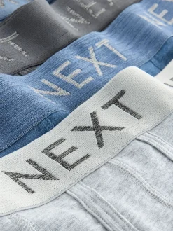 Blue/Grey/Black 5 Pack A-Front Cotton Rich Boxers