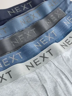 Blue/Grey/Black 5 Pack A-Front Cotton Rich Boxers