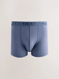 Blue/Grey/Black Cotton Rich Trunk Boxers 10 Pack
