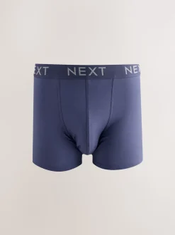 Blue/Grey/Black Cotton Rich Trunk Boxers 10 Pack