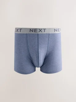 Blue/Grey/Black Cotton Rich Trunk Boxers 10 Pack