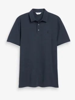 Blue/Grey/Black Plain Short Sleeve Jersey Polo Shirts 3 Pack