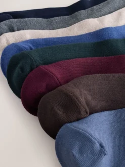 Blue/Grey/Green 8 Pack Embroidered Lasting Fresh Socks