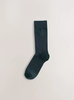 Blue/Grey/Green 8 Pack Embroidered Lasting Fresh Socks