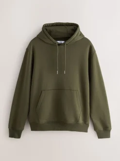 Blue/Khaki Green Cotton Rich Jersey Overhead Hoodies 2 Pack