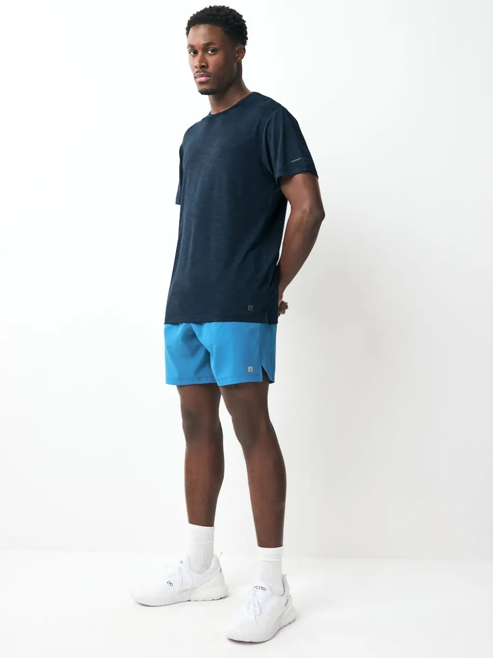 Blue/Navy Short Sleeve Tee Active Gym Training Top
