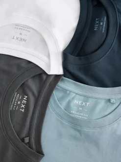Blue/Navy/White/Steel Regular Fit T-Shirts 4 Pack
