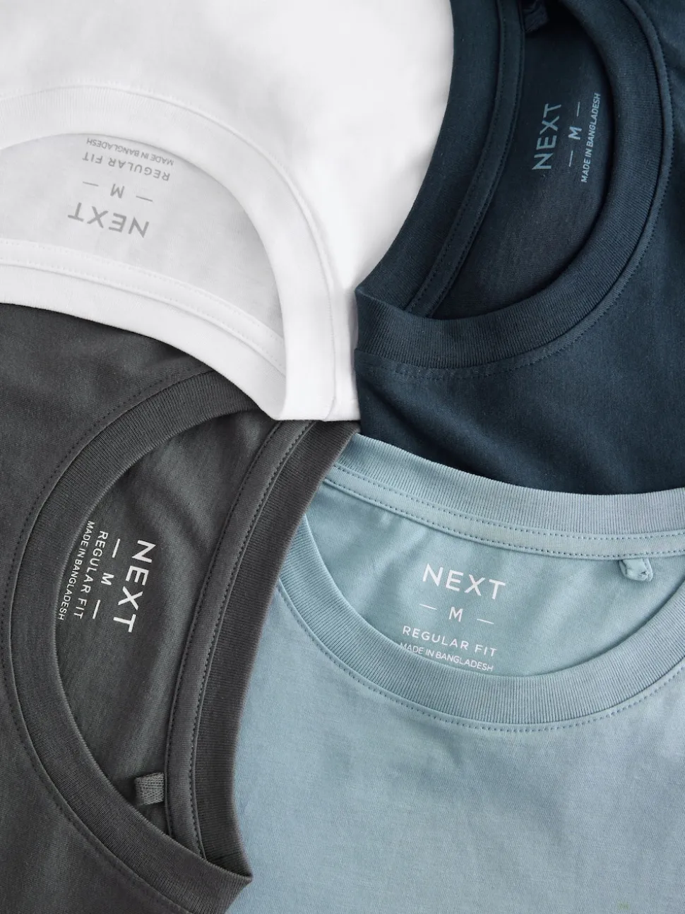 Blue/Navy/White/Steel Regular Fit T-Shirts 4 Pack