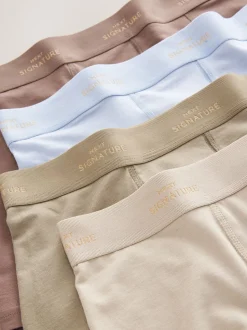 Blue/Neutral/Green Signature Cotton Rich Boxers 4 Pack