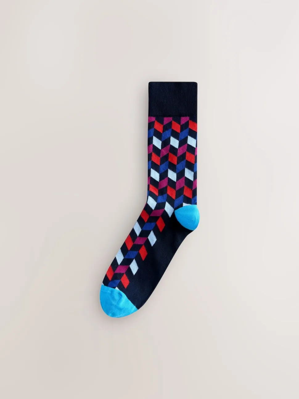 Blue/Orange Pattern Socks 8 Pack