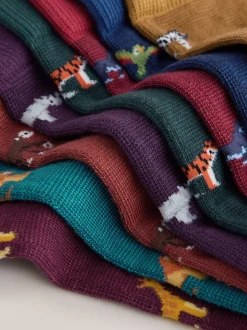 Blue/Red Safari Animals Fun Pattern Socks 8 Pack