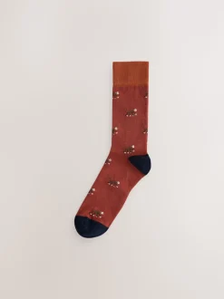Blue/Red Safari Animals Fun Pattern Socks 8 Pack