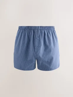 Blues Mixed Pattern 4 pack Woven Pure Boxers