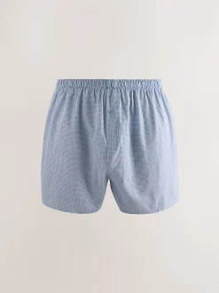Blues Mixed Pattern 4 pack Woven Pure Boxers