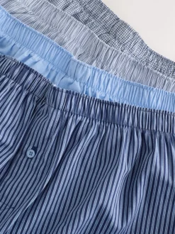 Blues Mixed Pattern 4 pack Woven Pure Boxers