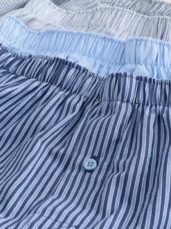 Blues Mixed Pattern 4 pack Woven Pure Boxers
