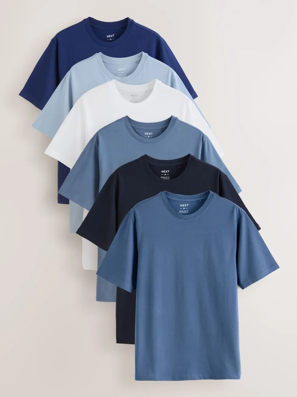Blues Regular Fit Essential Cotton T-Shirts 6 Pack