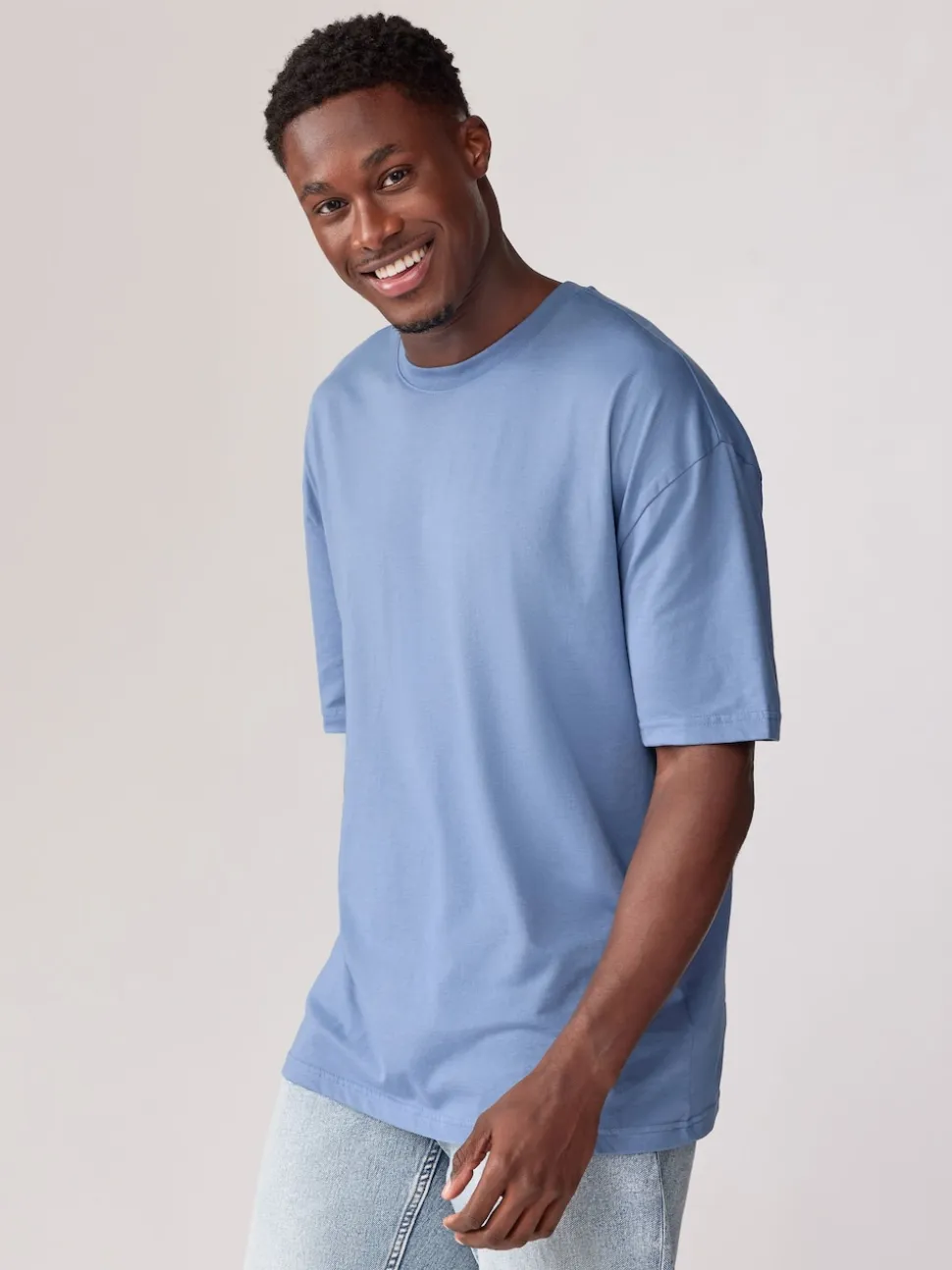 Blues/Green/Purple/Neutral Essential Cotton T-Shirts Relaxed Fit 5 Pack