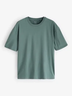 Blues/Green/Purple/Neutral Essential Cotton T-Shirts Relaxed Fit 5 Pack