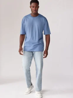 Blues/Green/Purple/Neutral Essential Cotton T-Shirts Relaxed Fit 5 Pack