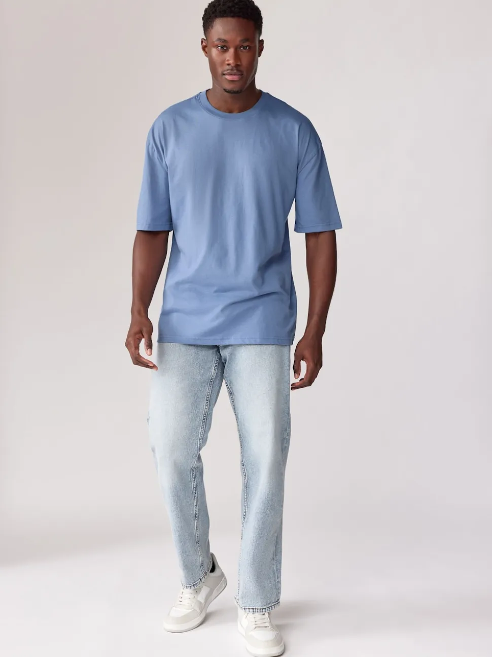 Blues/Green/Purple/Neutral Essential Cotton T-Shirts Relaxed Fit 5 Pack