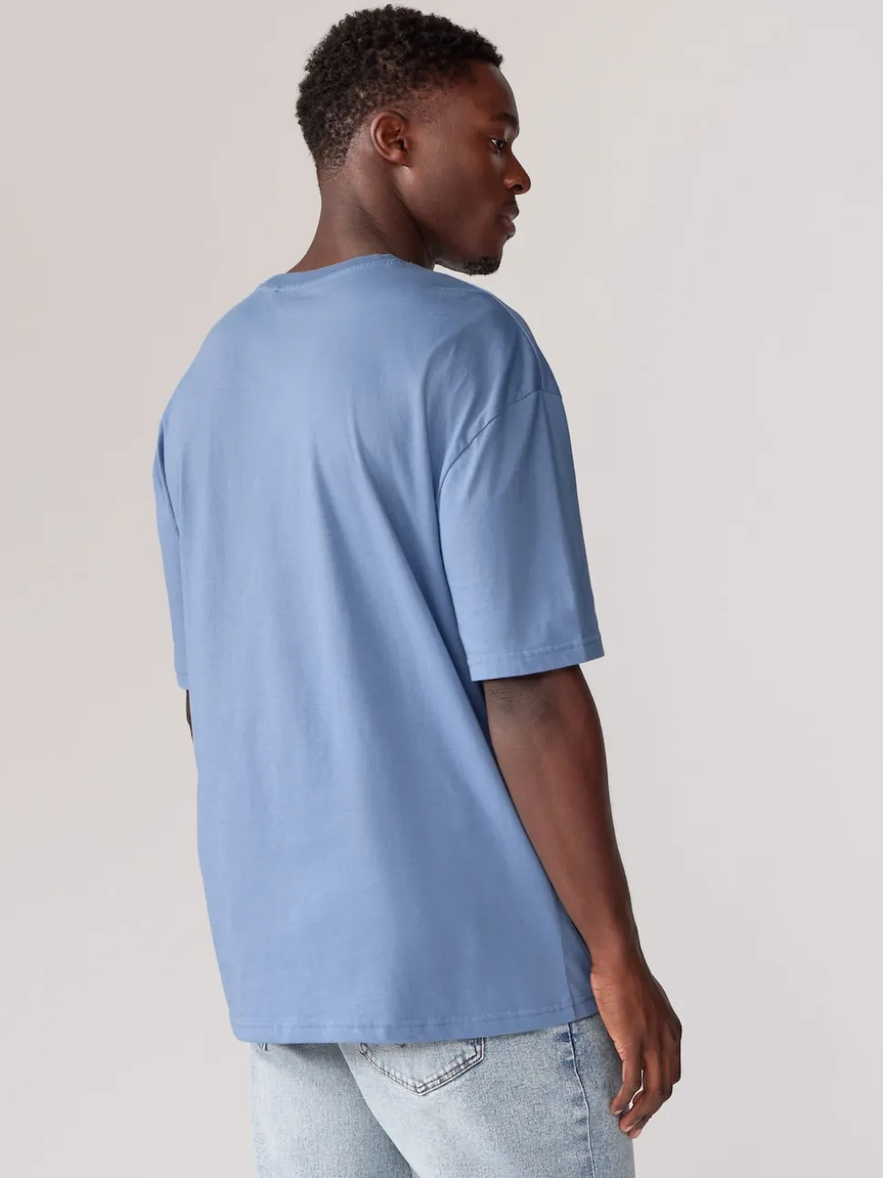 Blues/Green/Purple/Neutral Essential Cotton T-Shirts Relaxed Fit 5 Pack