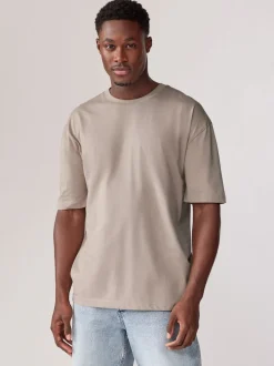 Blues/Green/Purple/Neutral Essential Cotton T-Shirts Relaxed Fit 5 Pack