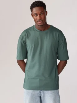 Blues/Green/Purple/Neutral Essential Cotton T-Shirts Relaxed Fit 5 Pack