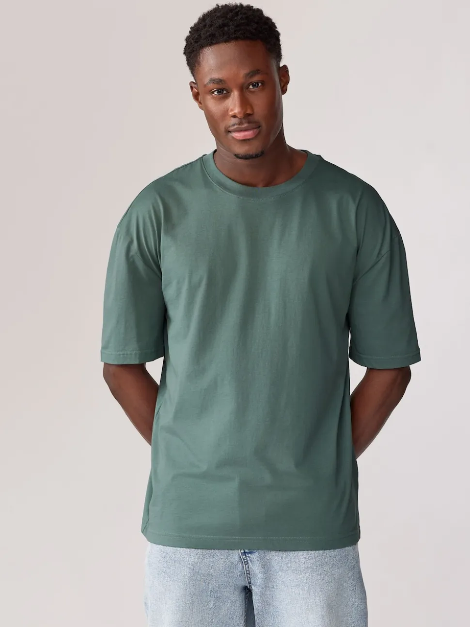 Blues/Green/Purple/Neutral Essential Cotton T-Shirts Relaxed Fit 5 Pack