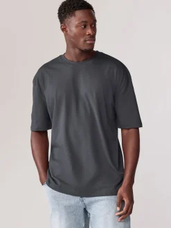Blues/Green/Purple/Neutral Essential Cotton T-Shirts Relaxed Fit 5 Pack