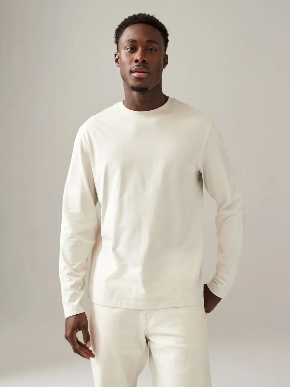 Blues/Grey/Neutrals Regular Fit Regular Fit Long Sleeve 100% Cotton T-Shirts 5 Pack