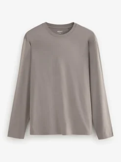 Blues/Grey/Neutrals Regular Fit Regular Fit Long Sleeve 100% Cotton T-Shirts 5 Pack