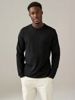 Blues/Grey/Neutrals Regular Fit Regular Fit Long Sleeve 100% Cotton T-Shirts 5 Pack