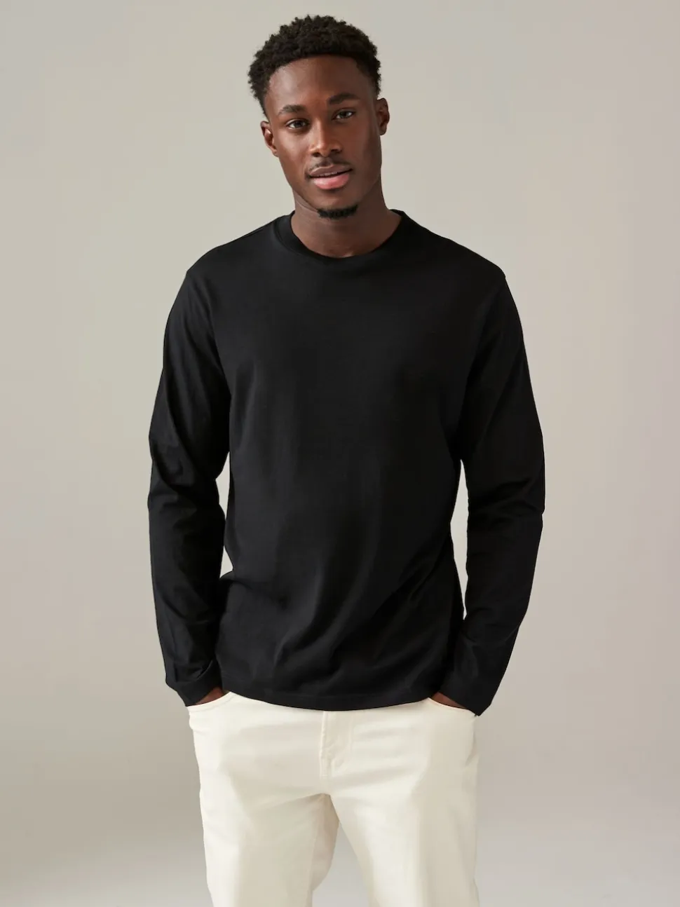 Blues/Grey/Neutrals Regular Fit Regular Fit Long Sleeve 100% Cotton T-Shirts 5 Pack
