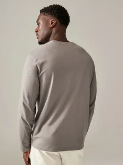 Blues/Grey/Neutrals Regular Fit Regular Fit Long Sleeve 100% Cotton T-Shirts 5 Pack