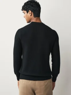 BOSS Black Anion Regular Fit Logo Patch Cashmere Blend Knit Jumper