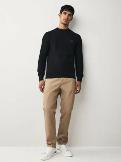 BOSS Black Anion Regular Fit Logo Patch Cashmere Blend Knit Jumper