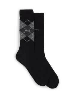 BOSS Black Argyle Logo Socks 2 Pack