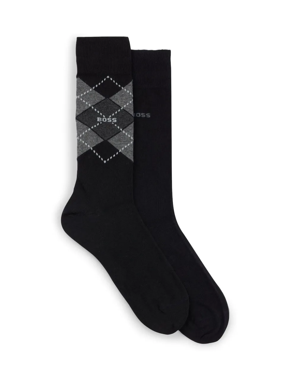 BOSS Black Argyle Logo Socks 2 Pack