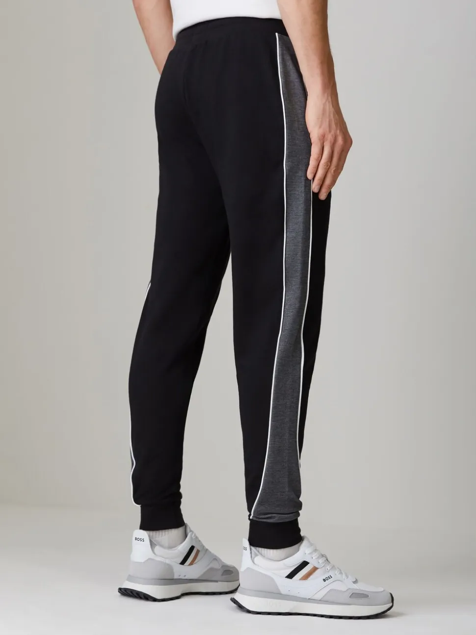 BOSS Black Constrast Stripe Logo Joggers