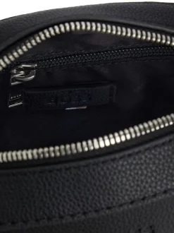 BOSS Black Grained Faux Fur Leather Reporter Bag