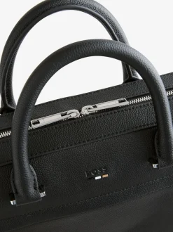 BOSS Black Grained Faux-Leather Document Case